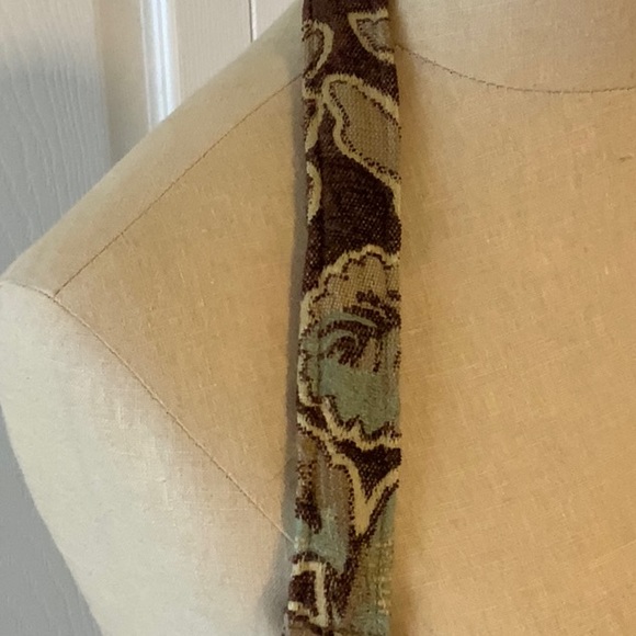 Carole Kyle Fabric Caryall with Flowered Handles- Top Zipper & 2 Pockets - Picture 3 of 8